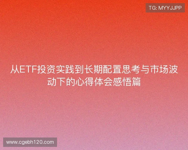 从ETF投资实践到长期配置思考与市场波动下的心得体会感悟篇